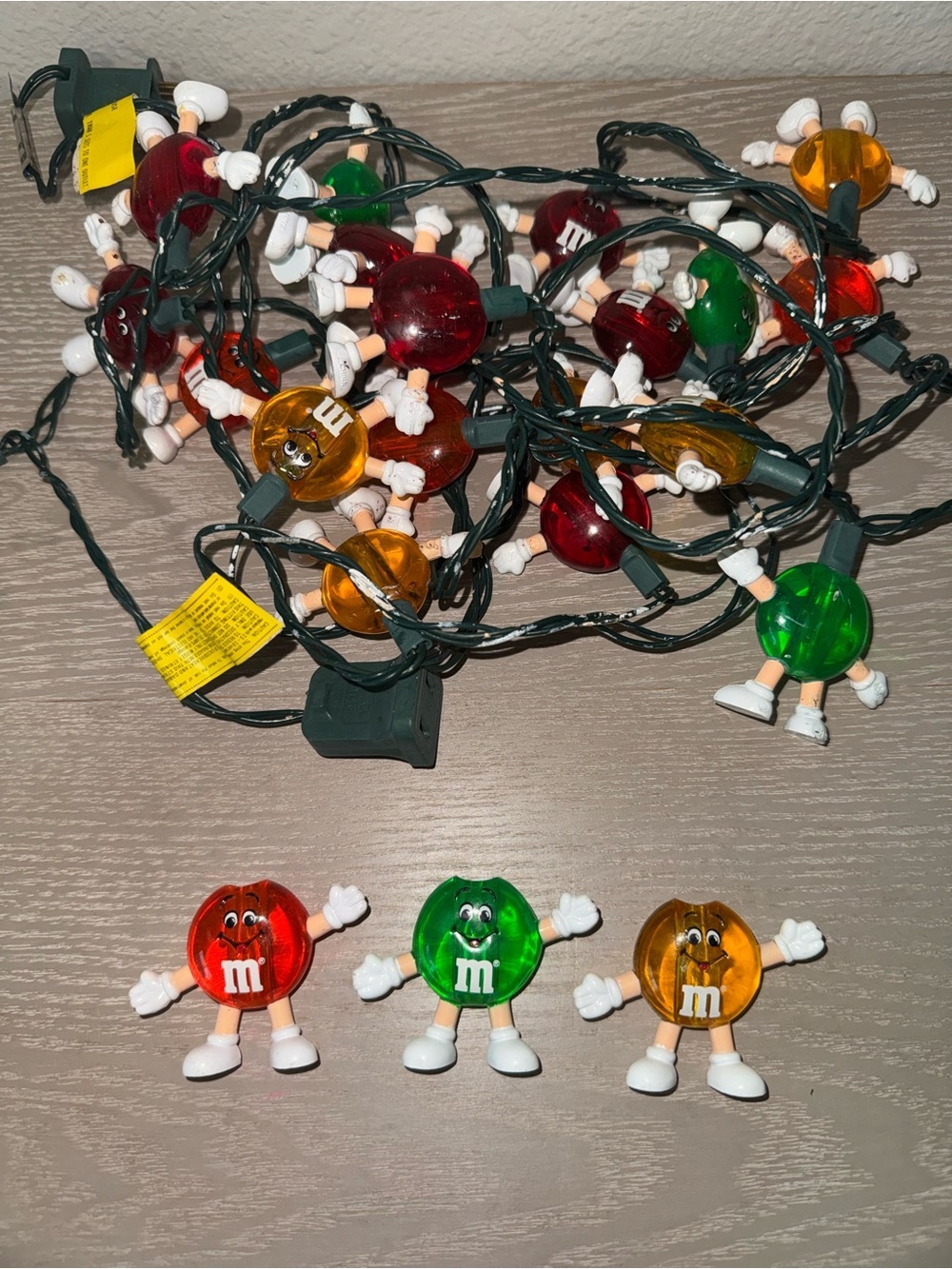 Vintage M&M's Candy Christmas HAPPY LIGHTS 20 Light Strand Set 1990's *